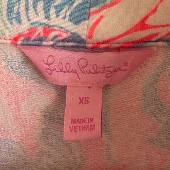 Lilly Pulitzer Pink Sun Ray Summer Siren Zipper Skipper Popover, Size XS - Picture 4 of 6